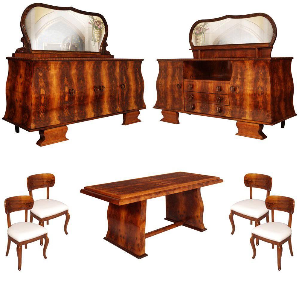 Art Deco Dining Room set, sideboards, table & chairs, Atelier Borsani attributed