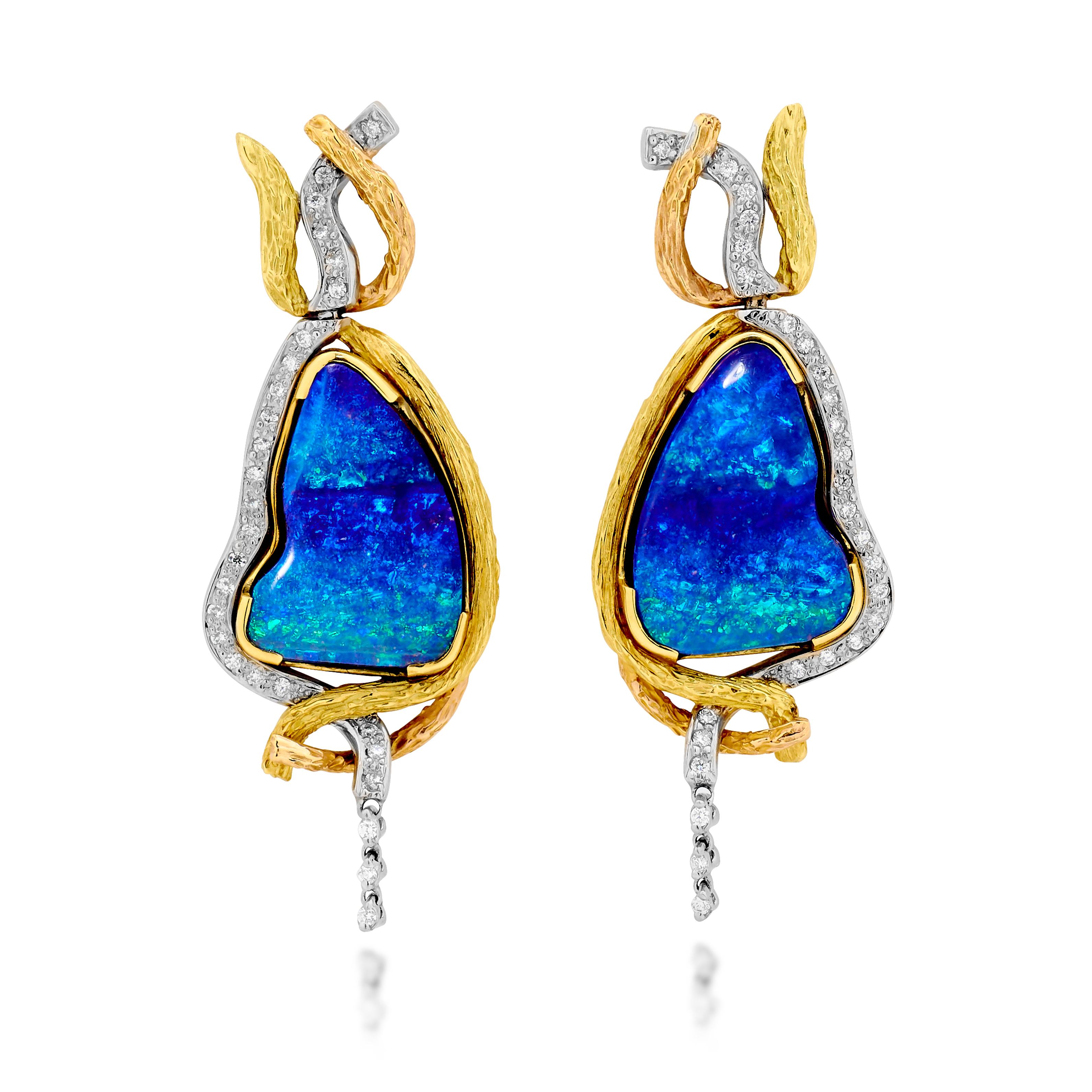 Majestic Australian Opal Jewellery Set Opal Ring Opal Pendant Opal Earrings For Sale 1