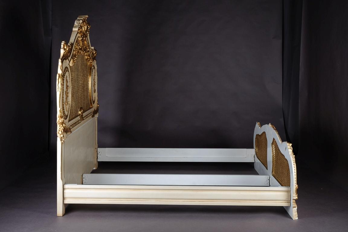 Majestic Baroque Bed in the Style of Louis XVI For Sale 8