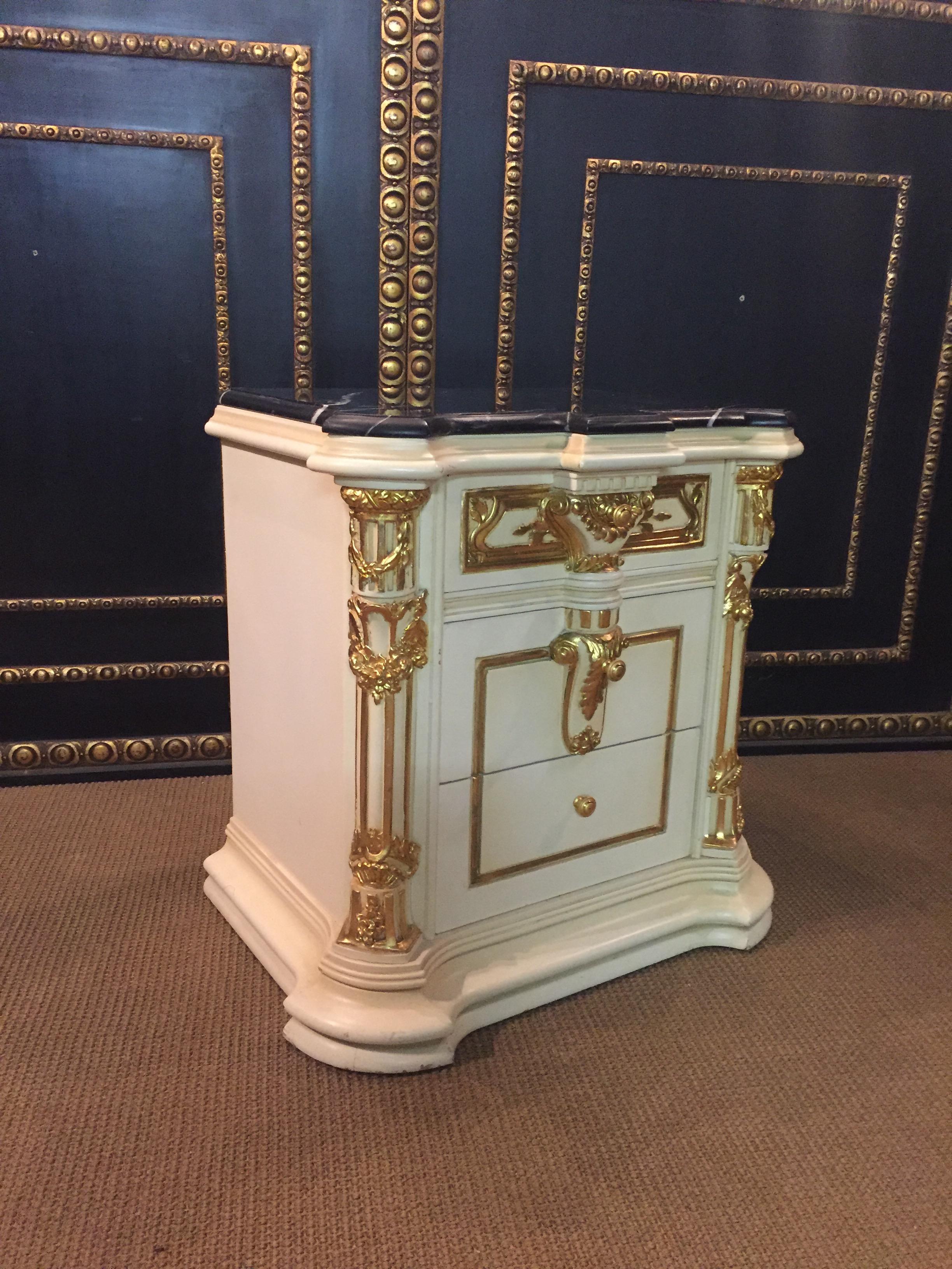 Majestic Baroque Bedside Commode / shelve in the Style of Louis XVI beech carved 5