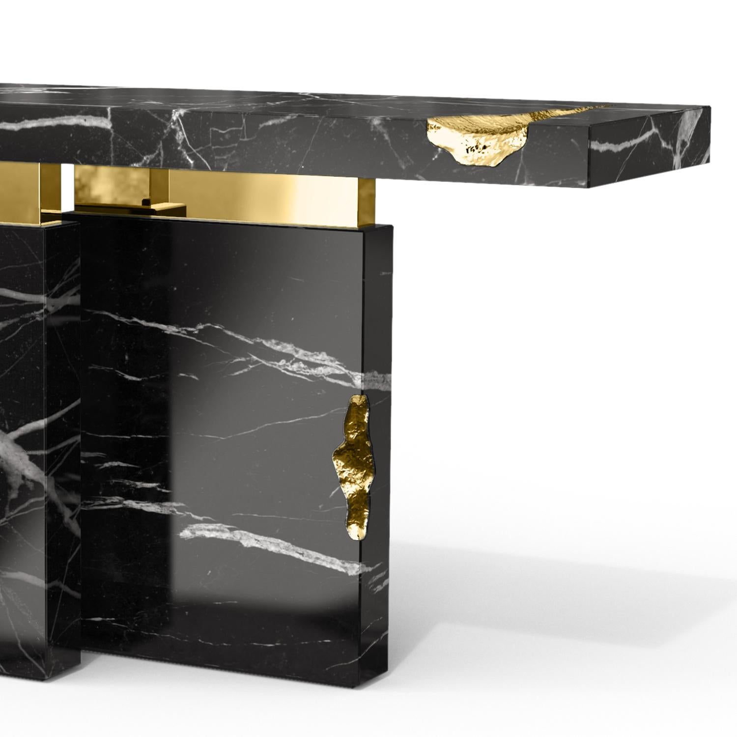 Contemporary Majestic Black Console Table For Sale