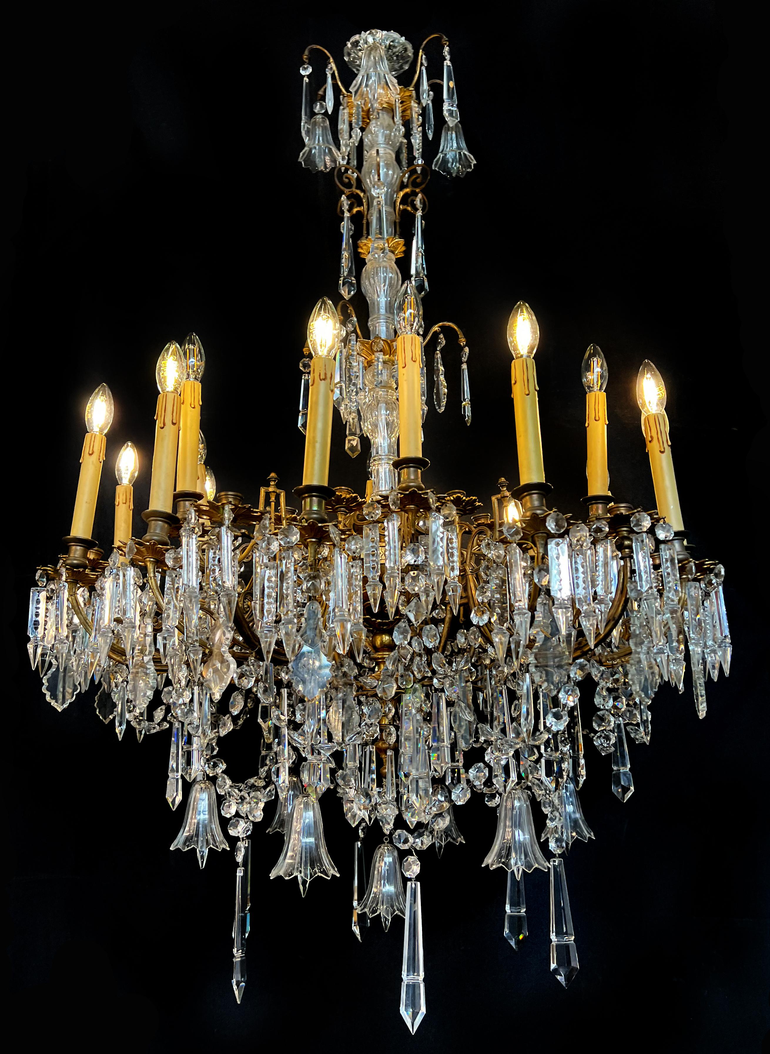 Majestic Bohemian Chandelier. Wien 1930s For Sale 8