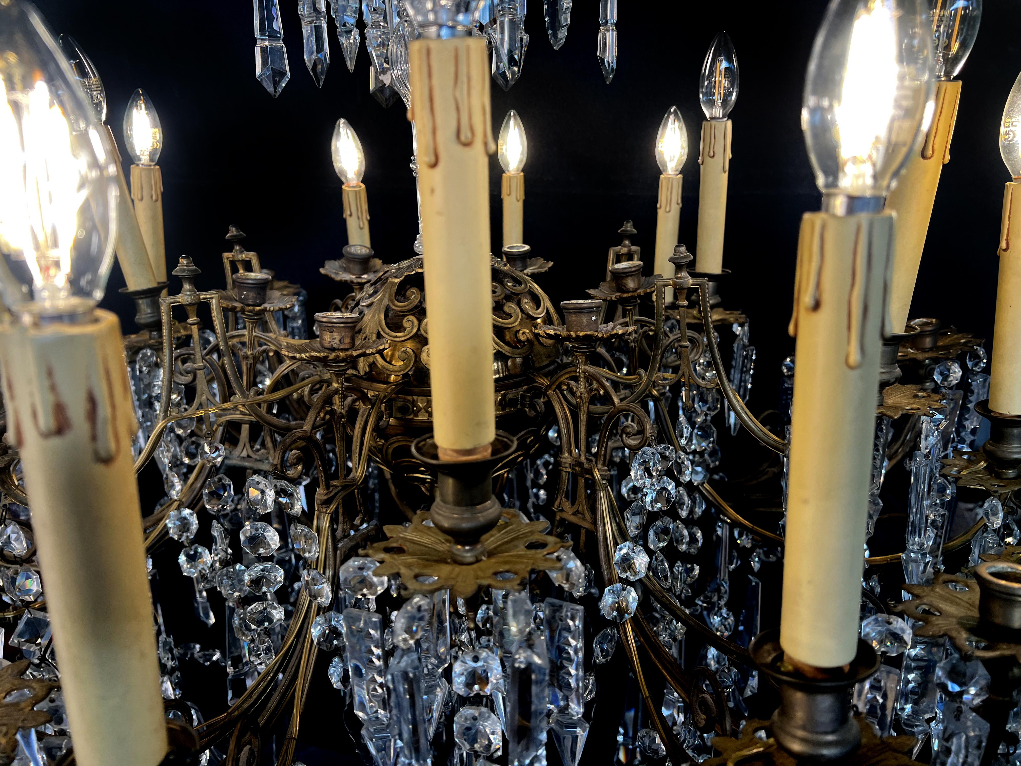 Bronze Majestic Bohemian Chandelier. Wien 1930s For Sale