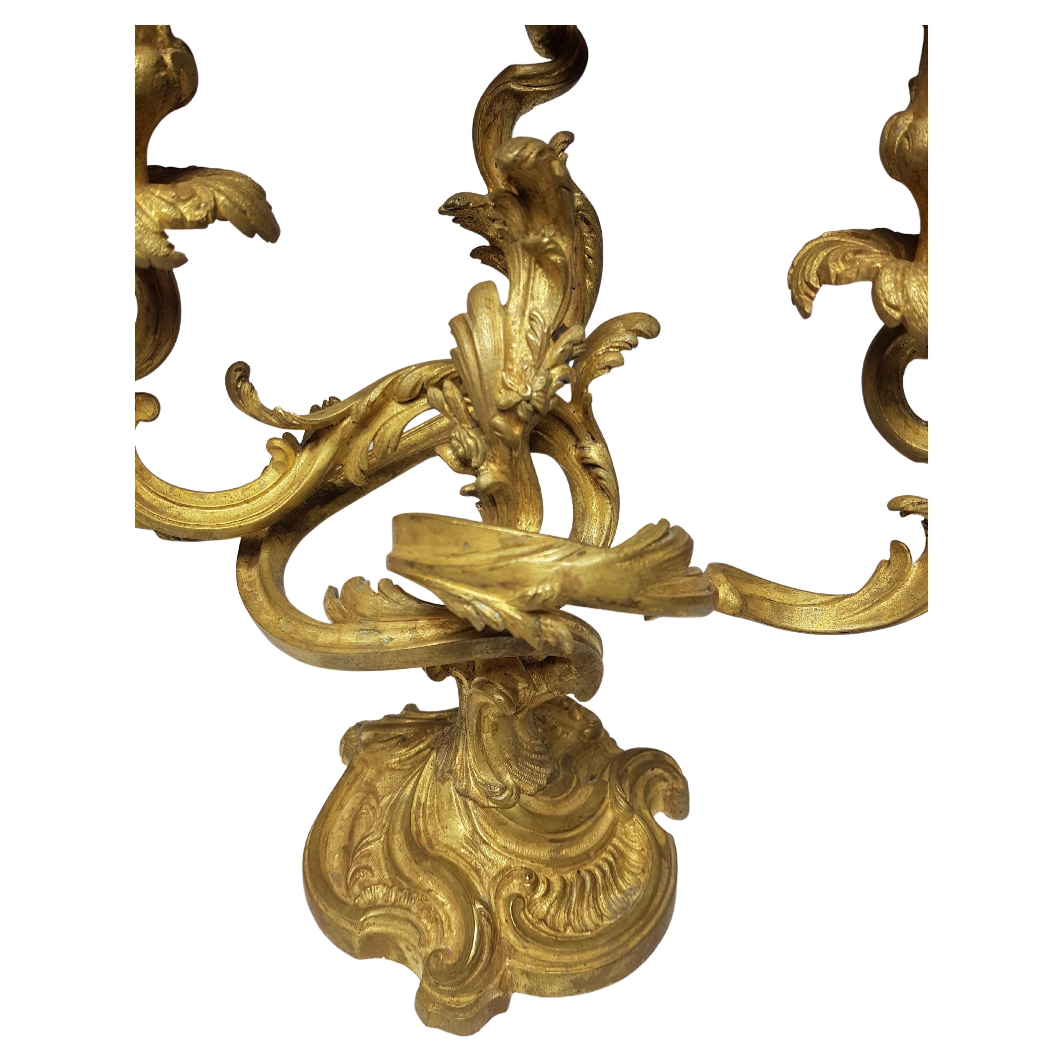 Majestic Brass Candlestick Pair, circa 1870 For Sale 6