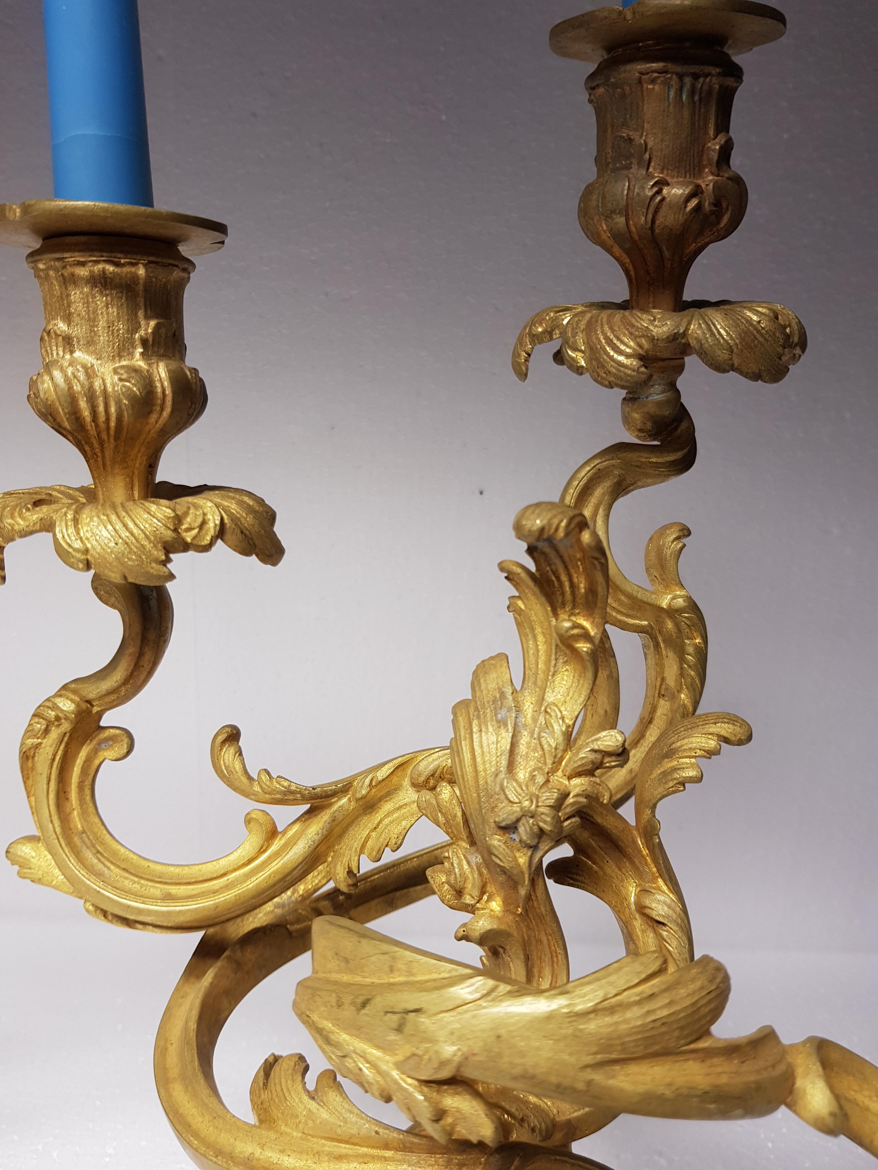 Majestic Brass Candlestick Pair, circa 1870 For Sale 8