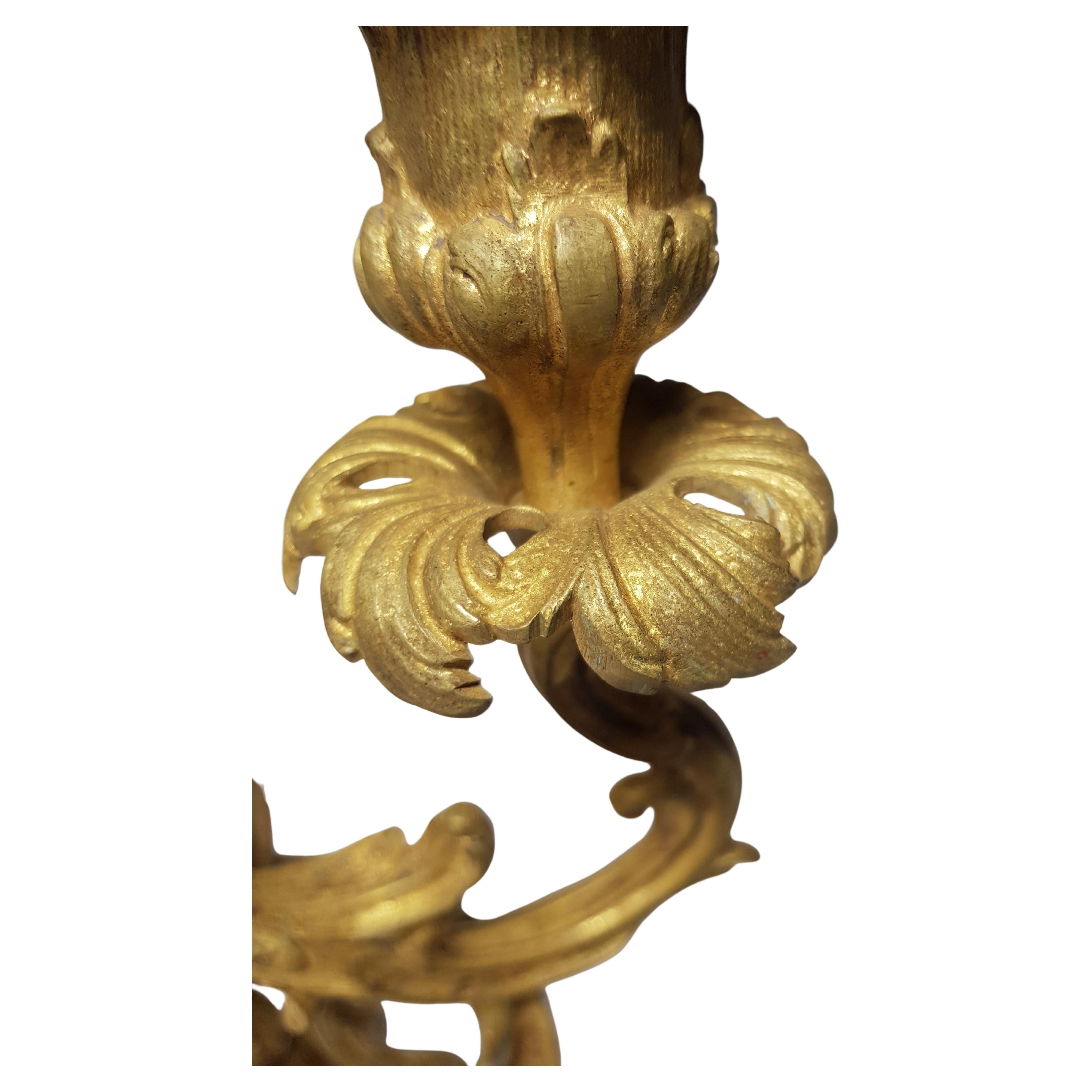 Majestic Brass Candlestick Pair, circa 1870 For Sale 10