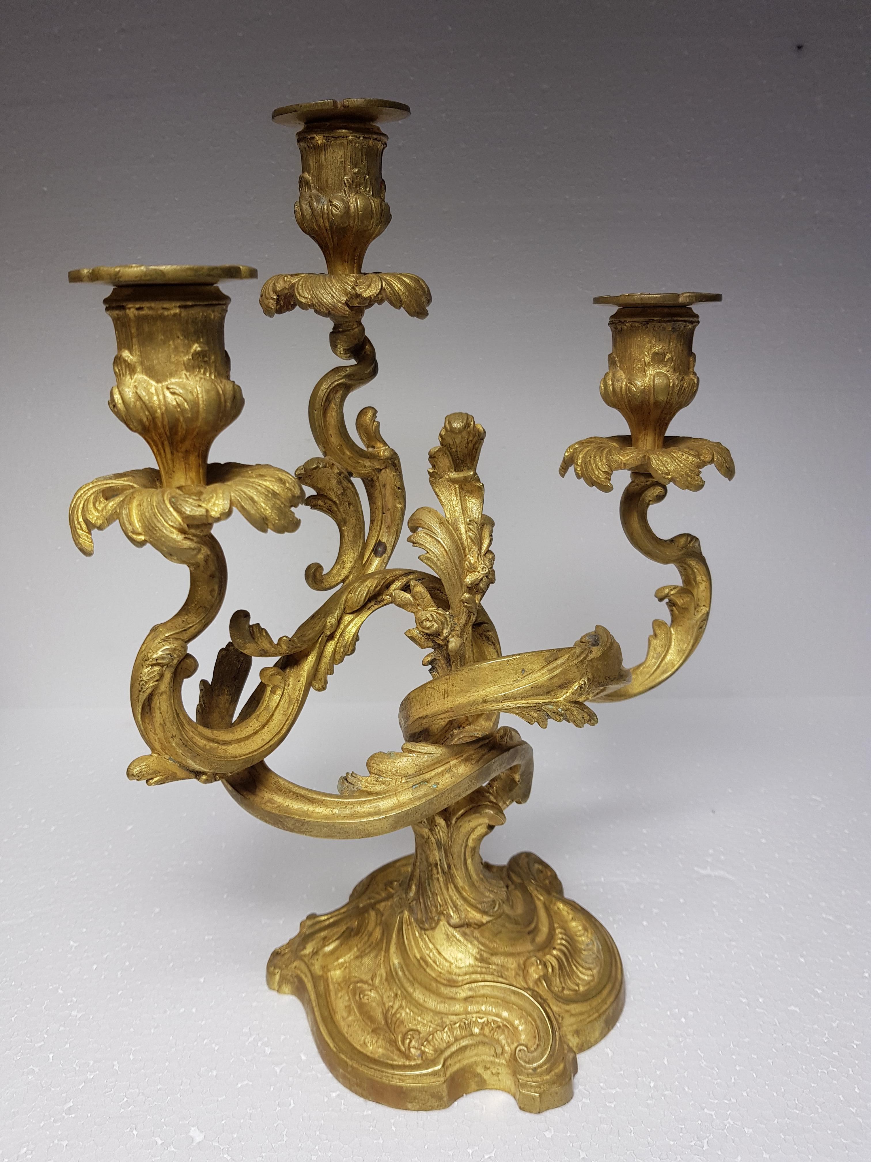Majestic Brass Candlestick Pair, circa 1870 For Sale 13