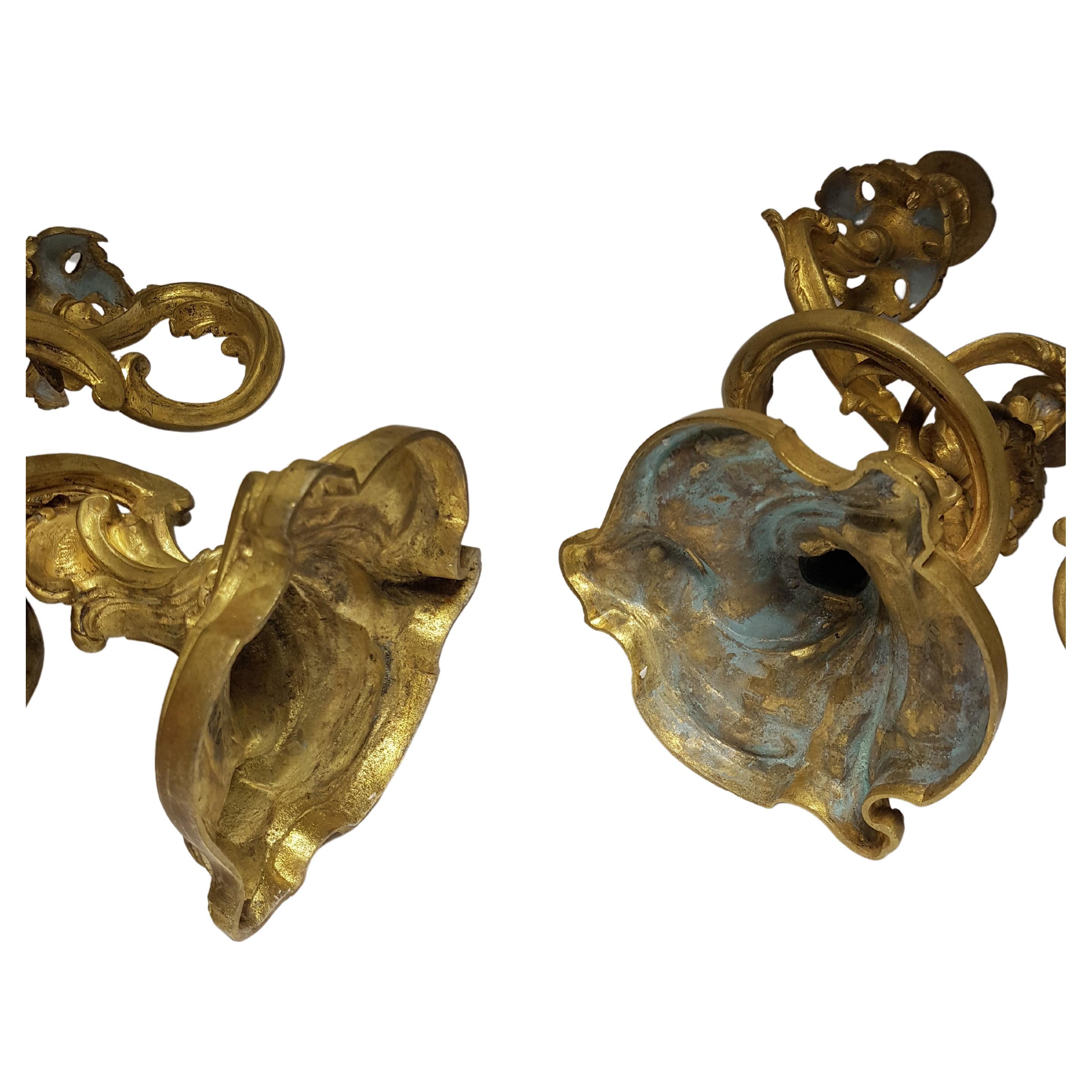 Majestic Brass Candlestick Pair, circa 1870 For Sale 1