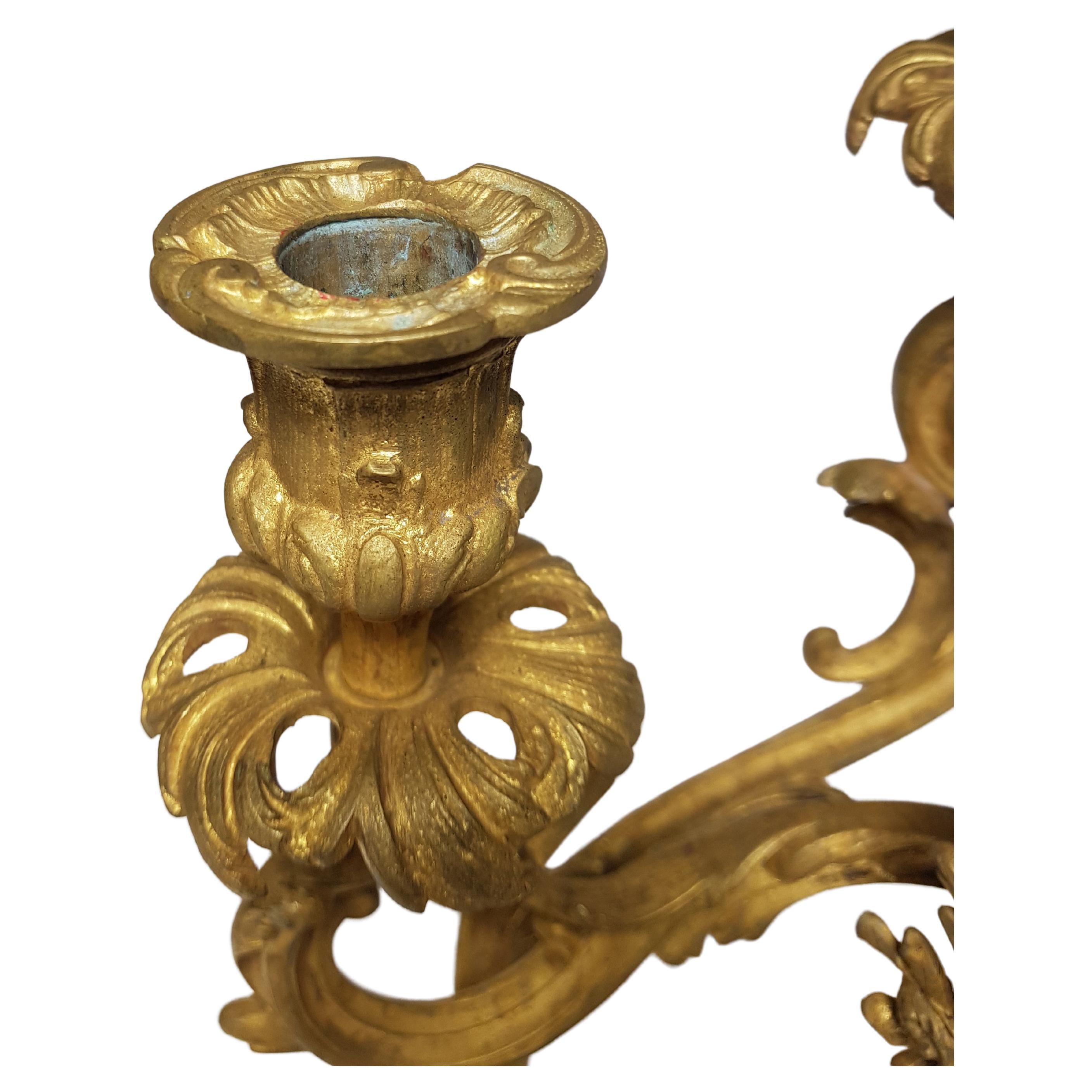 Majestic Brass Candlestick Pair, circa 1870 For Sale 2