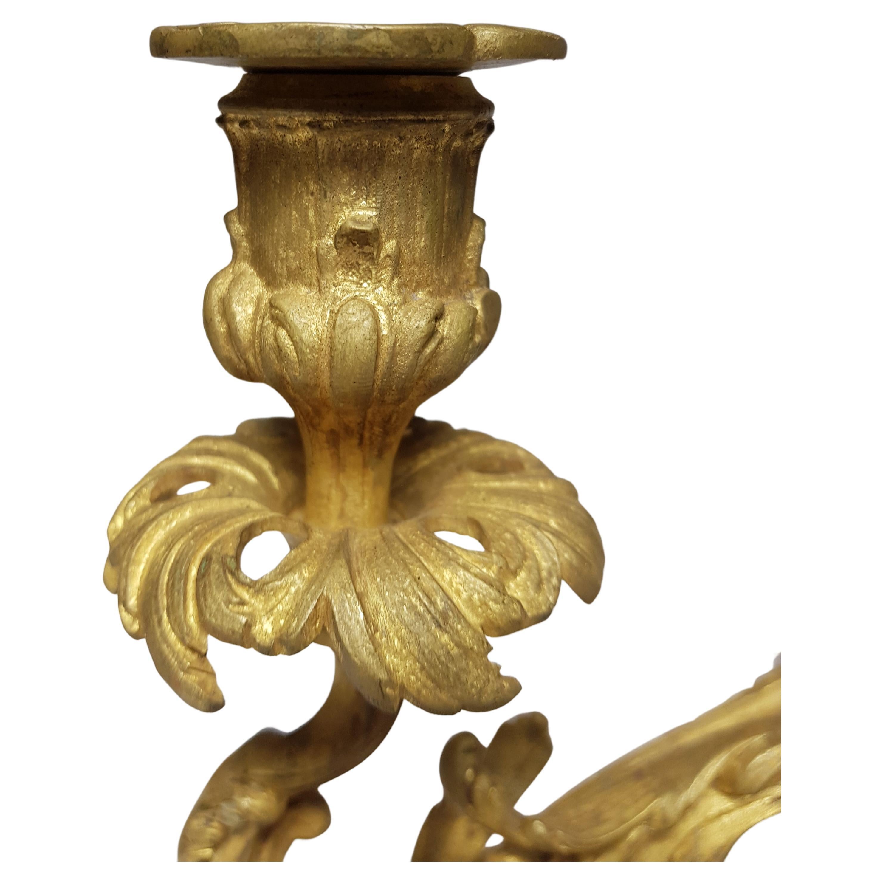Majestic Brass Candlestick Pair, circa 1870 For Sale 3