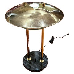 Majestic Brass , Glass & Marble postmodern UFO Table Lamp
