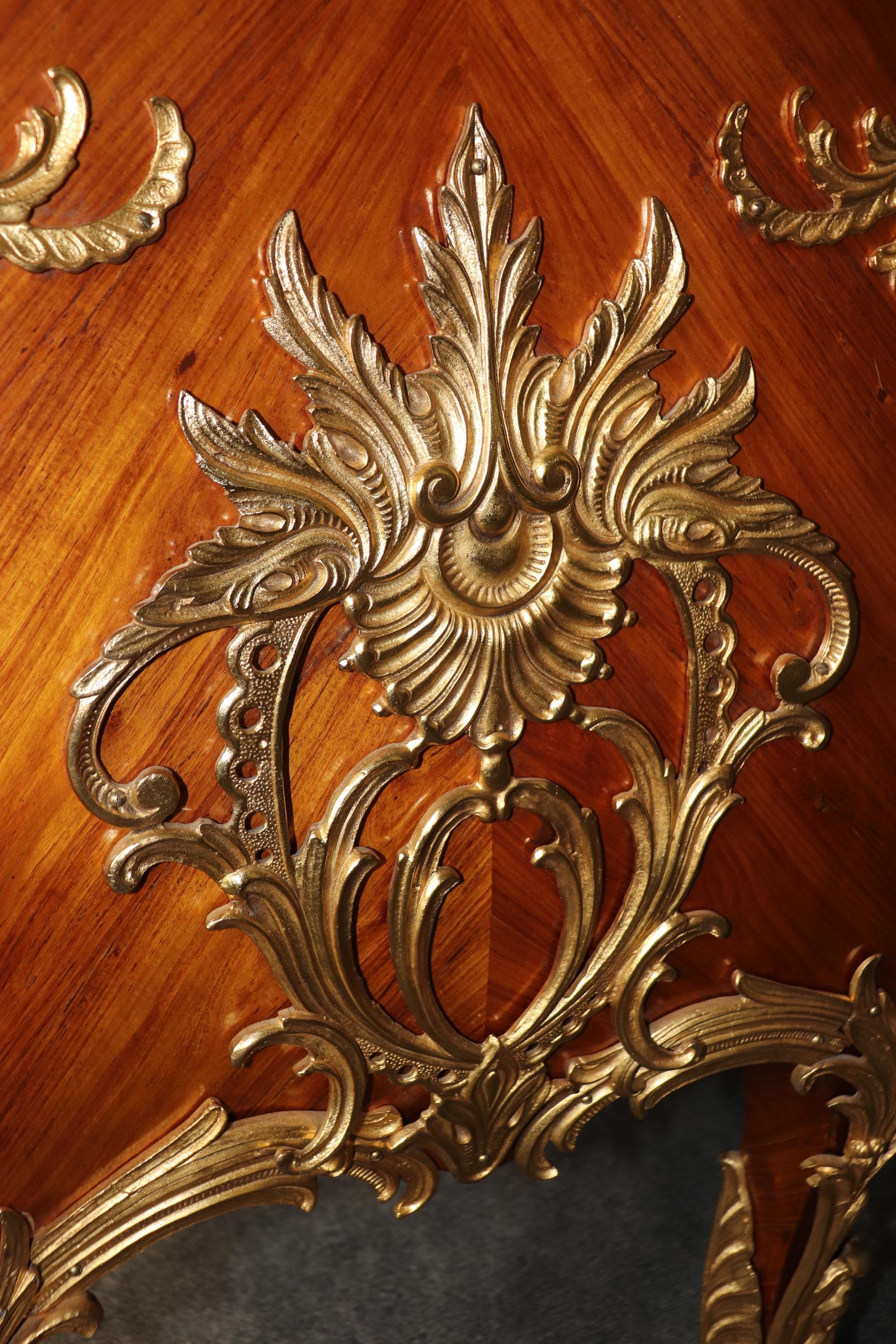 Majestic Bronze Dragon Ormolu Mounted Marble Top French Louis XV Sideboard 10