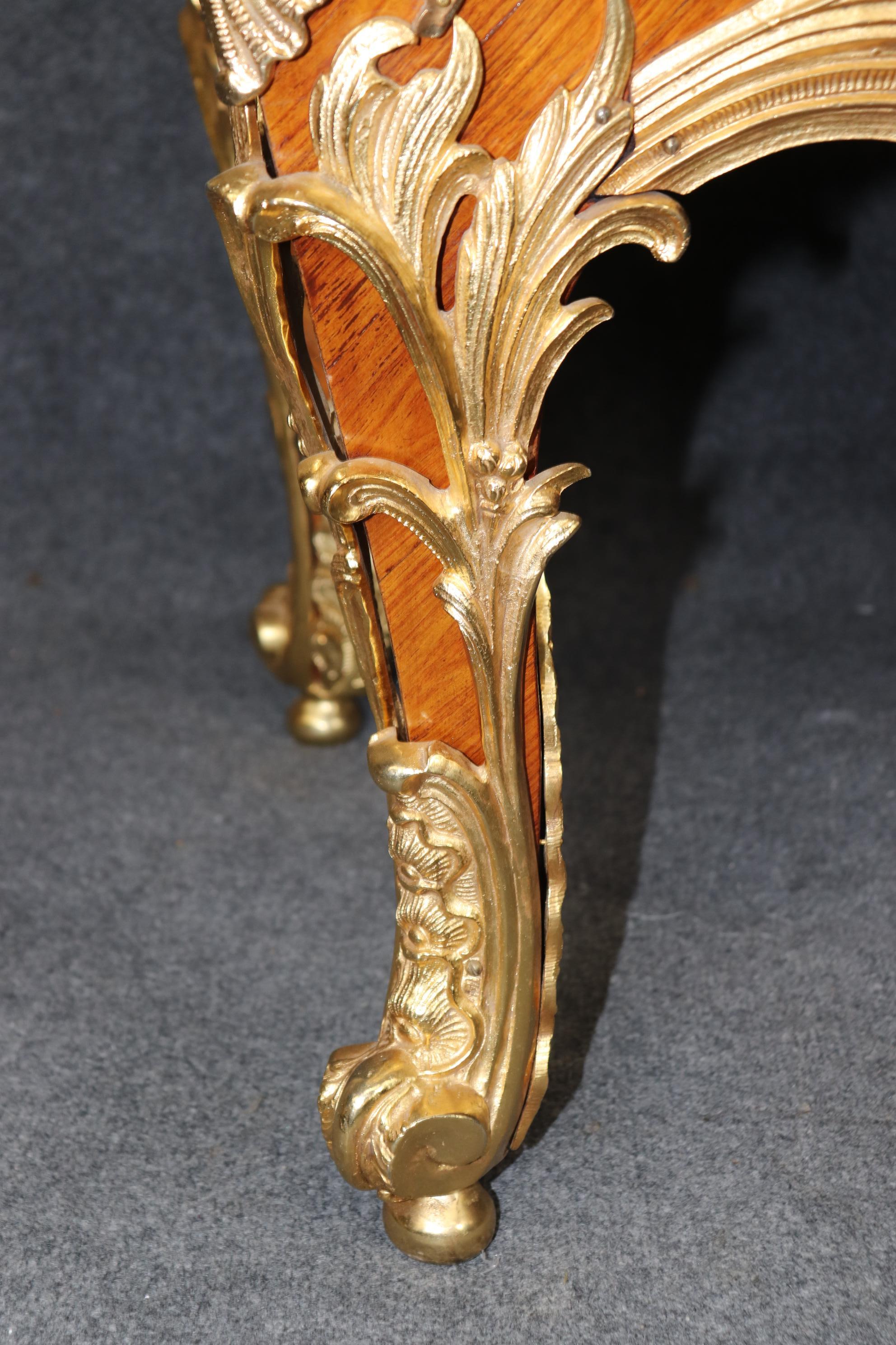 Majestic Bronze Dragon Ormolu Mounted Marble Top French Louis XV Sideboard 5