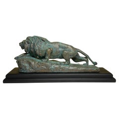 Majestic Copper And Composite Lion Sculpture - A Statement of Power and Artistry