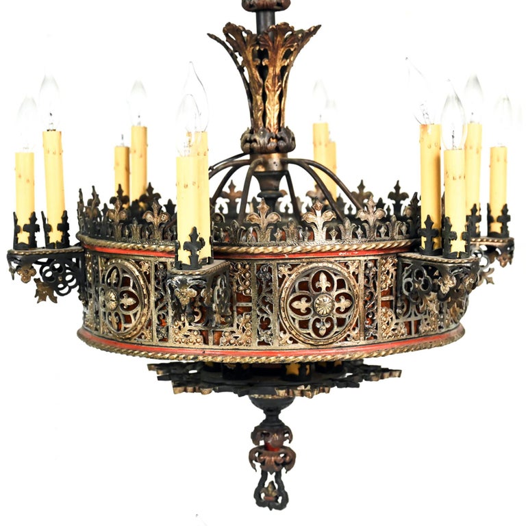 Beaux Arts Majestic Bronze Oversized Chandelier by Lion Electric For Sale