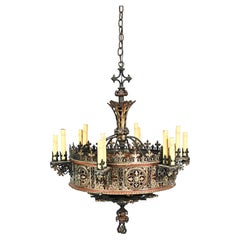 Antique Majestic Bronze Oversized Chandelier by Lion Electric