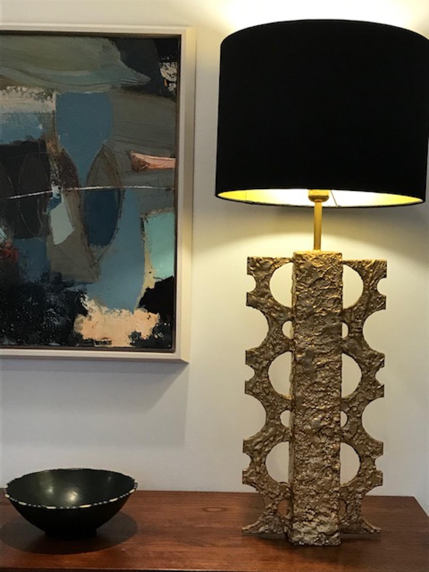 Cast   Bronze Sculptural Table Lamp. One of a kind For Sale