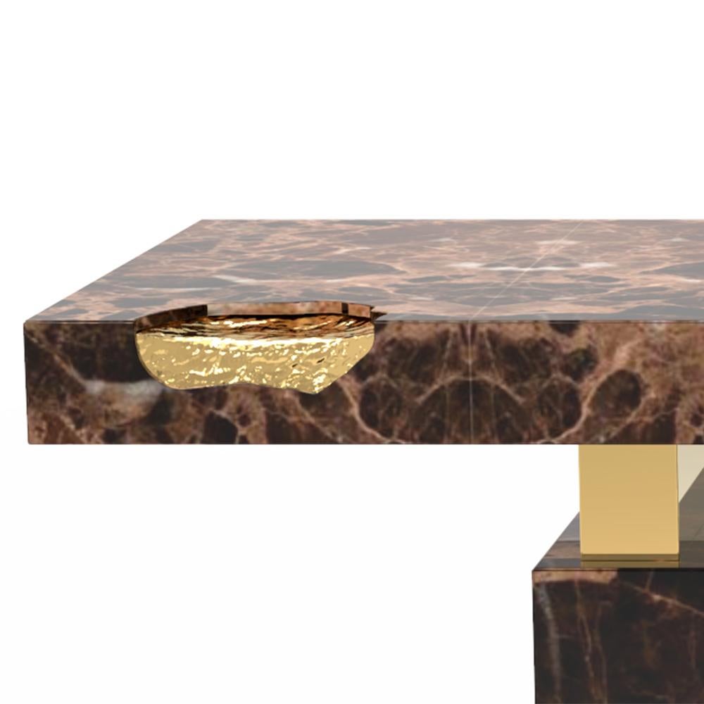 Brass Majestic Brown Desk For Sale