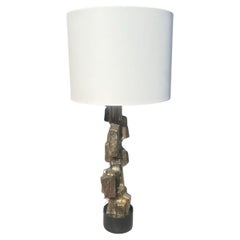 Majestic Brutalist Tall Lamp By Laurel Lighting 1970's in Bronze Finish