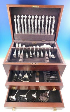 Majestic by Alvin Sterling Silver Flatware Set for 12 Dinner Service 167 Pieces