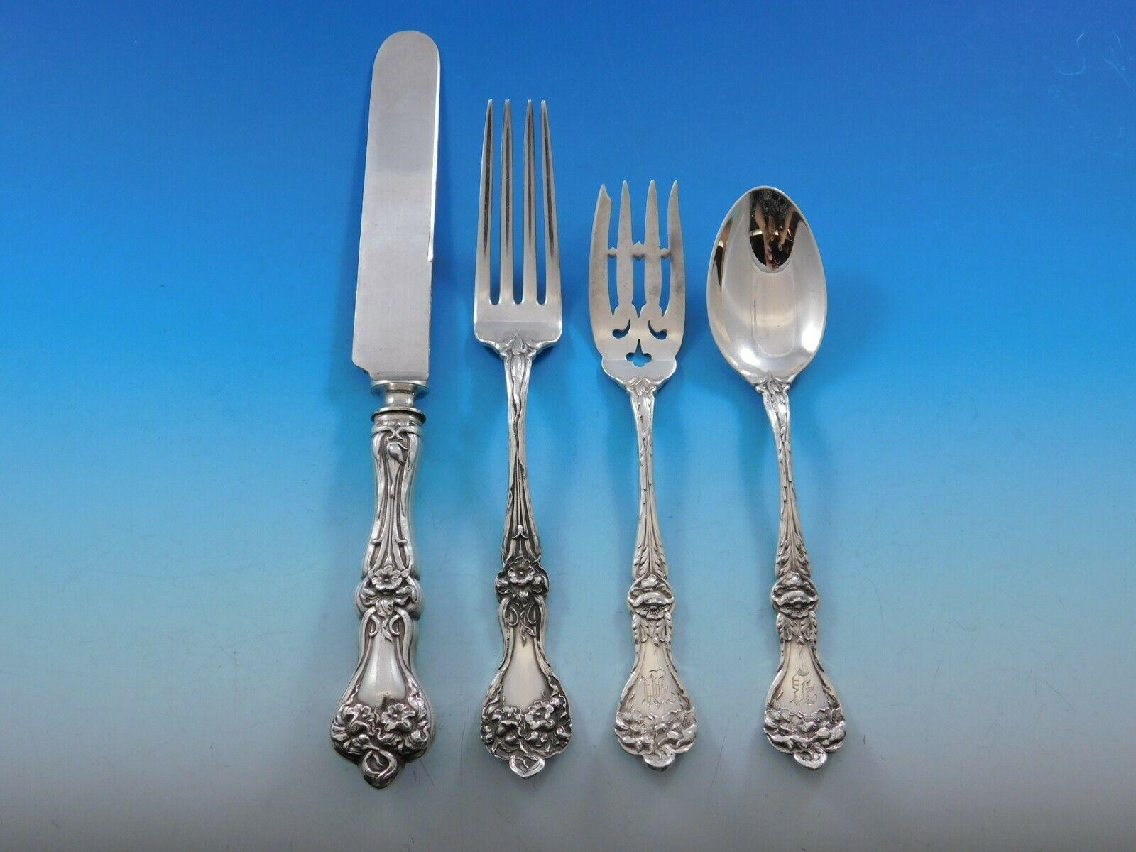 20th Century Majestic by Alvin Sterling Silver Flatware Set for 12 Dinner Service 167 Pieces