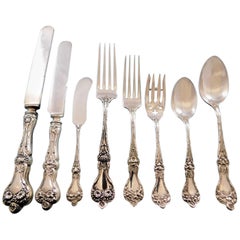 Majestic by Alvin Sterling Silver Flatware Set for 12 Dinner Service 98 Pieces
