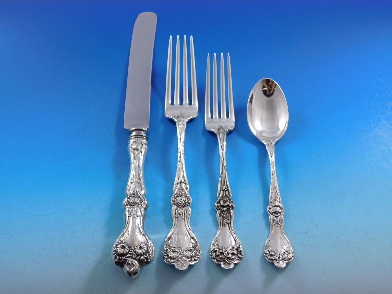 Majestic by Alvin Sterling Silver Flatware Set for 12 Service 74 pieces Dinner In Excellent Condition For Sale In Big Bend, WI