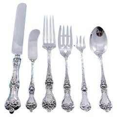 Used Majestic by Alvin Sterling Silver Flatware Set for 12 Service 77 pcs Multi motif