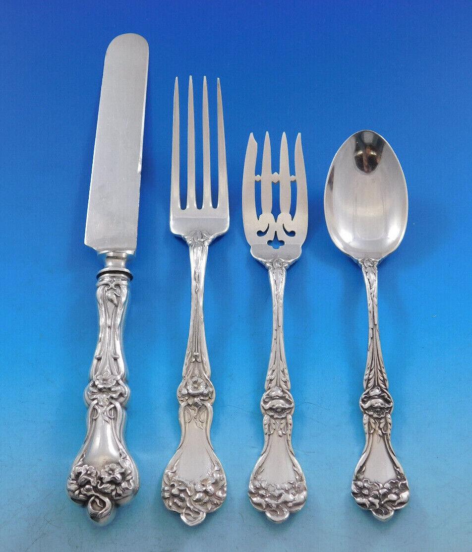 Majestic by Alvin Sterling Silver Flatware Set for 8 Service 49 Pieces In Excellent Condition For Sale In Big Bend, WI