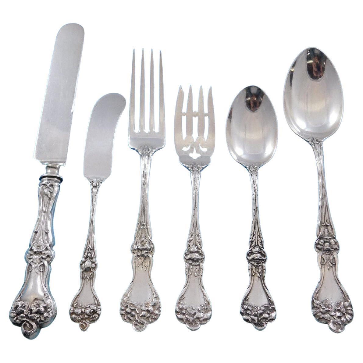 Majestic by Alvin Sterling Silver Flatware Set for 8 Service 49 Pieces For Sale