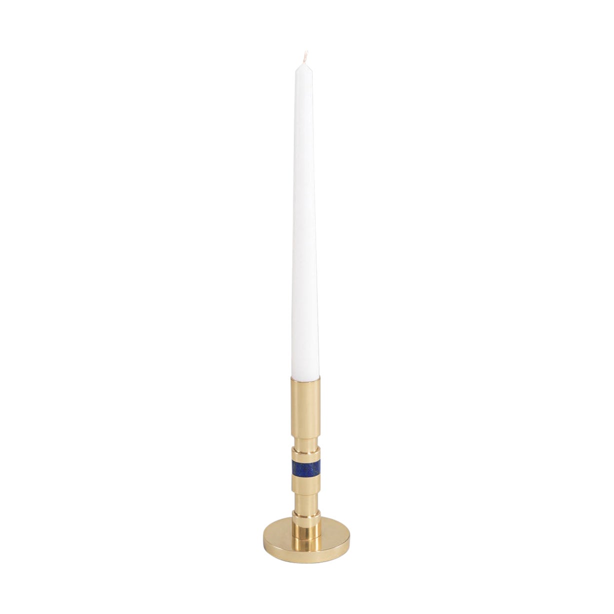 Majestic Candle Holder in Brass with Precious Stone, Viya by Vikram Goyal