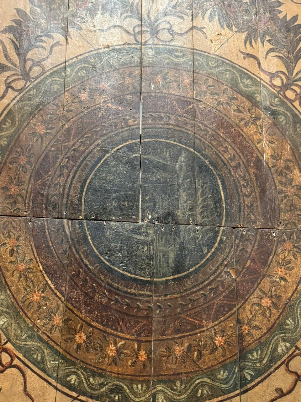 Majestic ceiling with lacquered and painted wooden planks, Italy For Sale 4