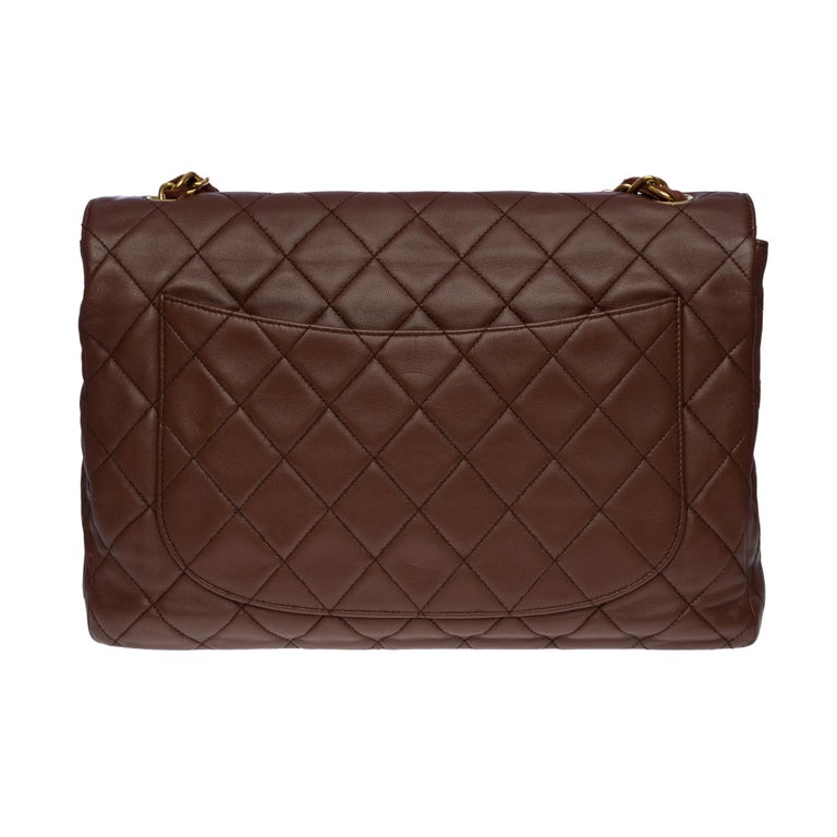 Majestic Chanel Timeless/Classic jumbo flap bag in brown quilted leather,  GHW For Sale at 1stDibs