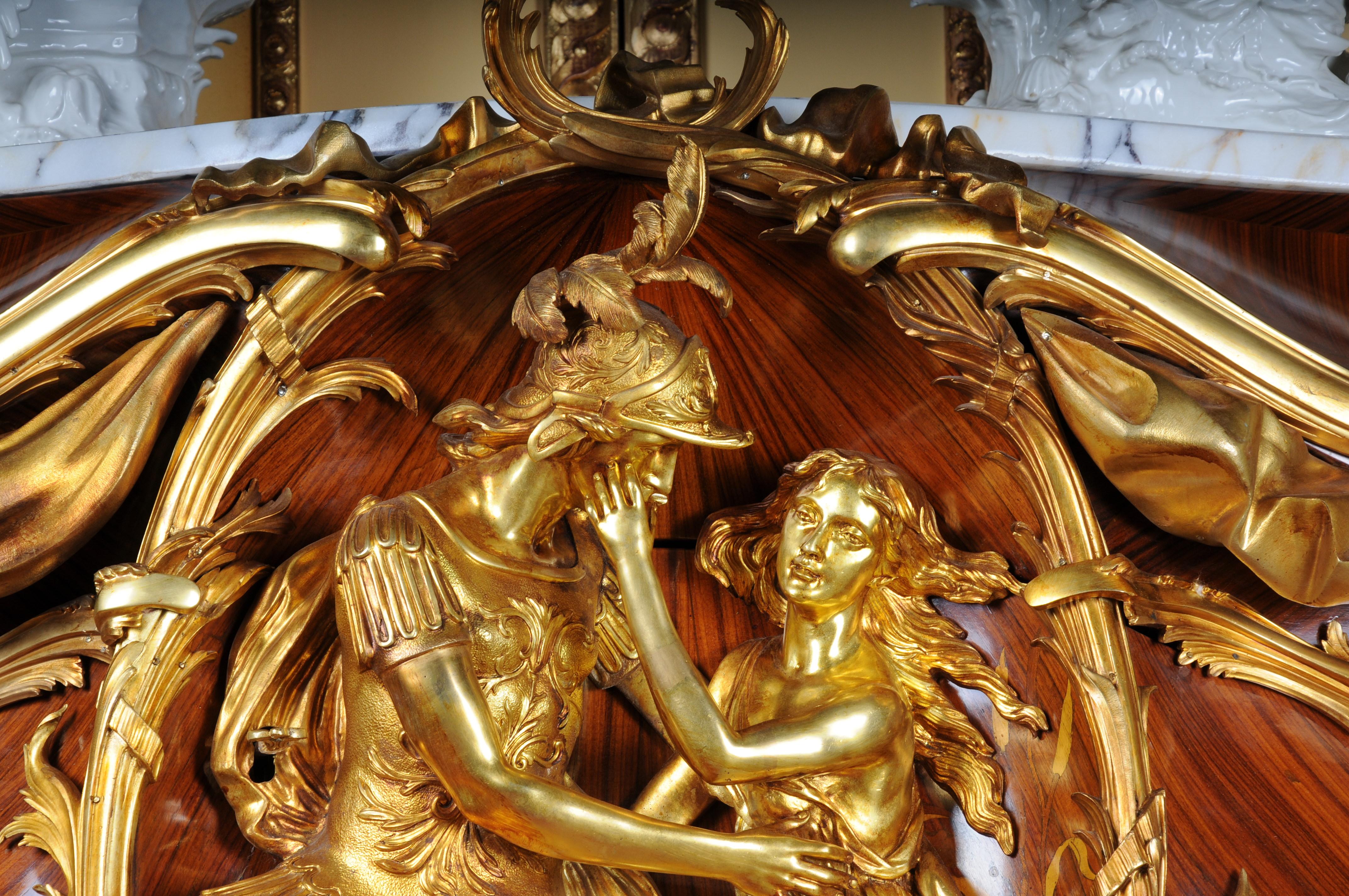Brass Majestic chest of drawers designed by Francois Linke & Leon Massagé, Paris For Sale