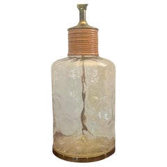 Majestic Coastal Boho Bubble Glass Rattan & Brass Table Lamp