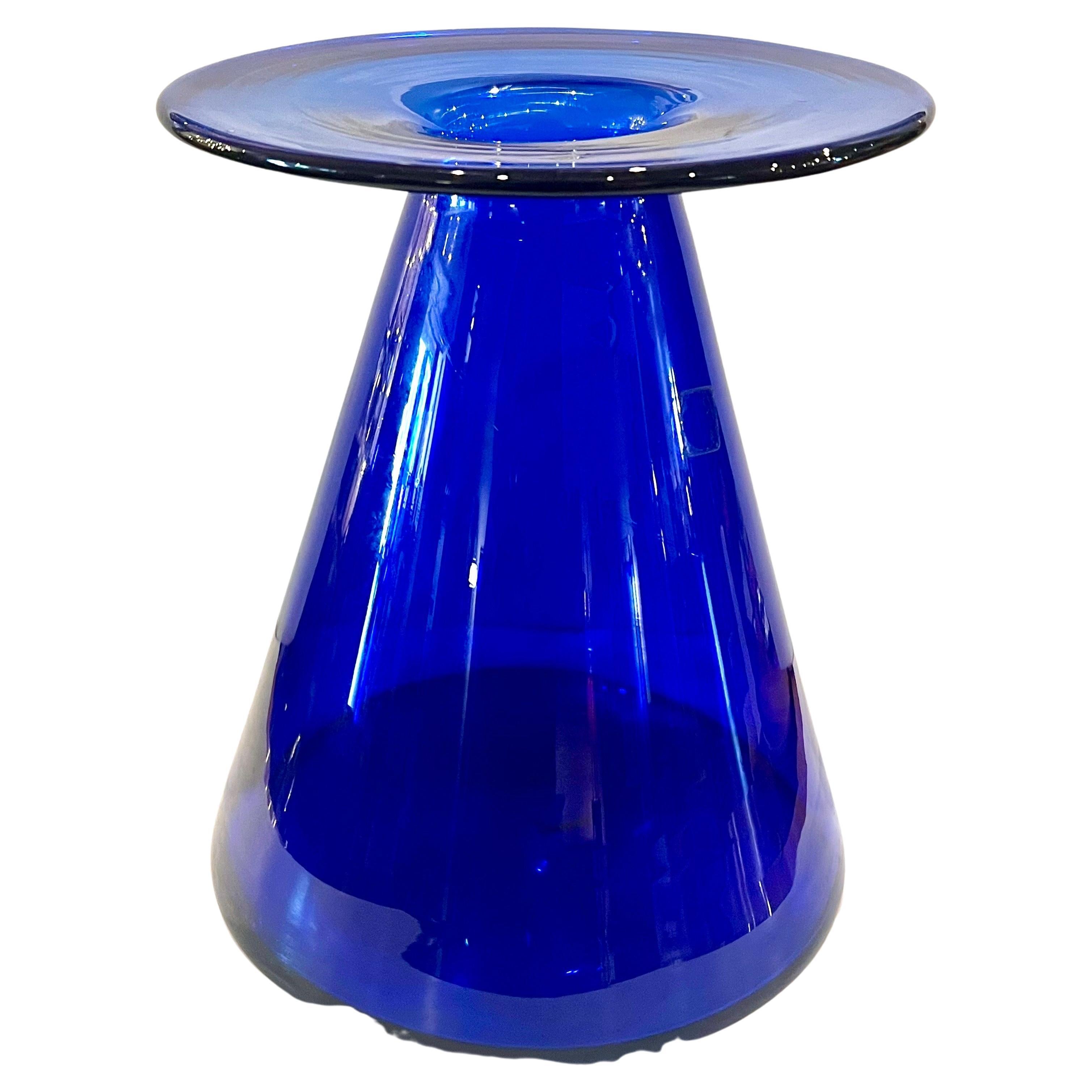 blenko vase blue