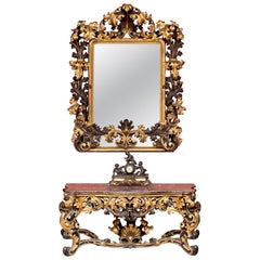 Majestic Console Table with Mirror by Louis Philippe d’Orléans, 1750–1800