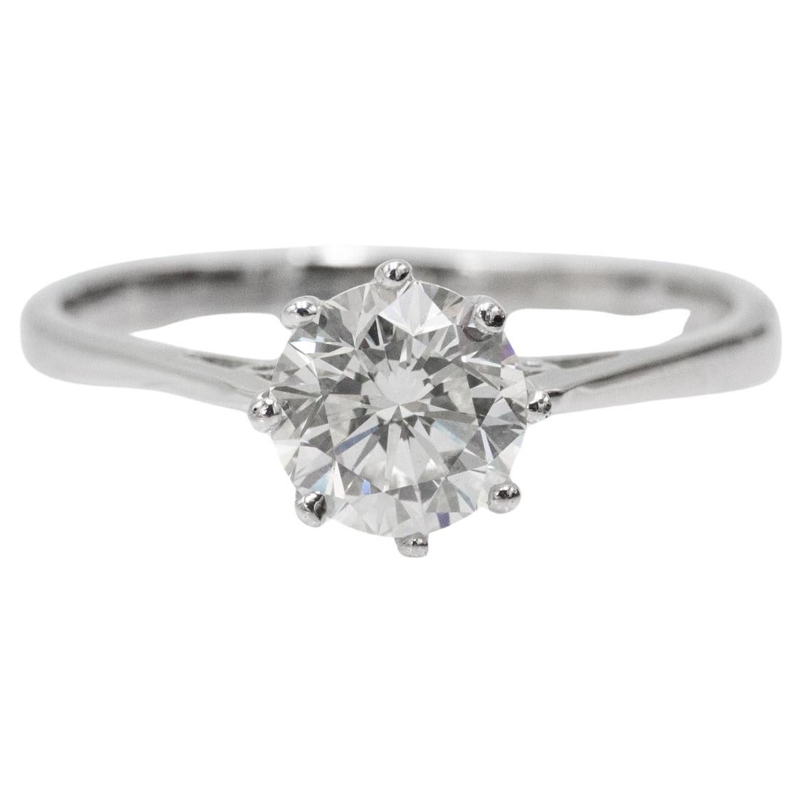 Bague solitaire contemporaine Majestic avec un diamant H/SI2 de 1,28 ct.