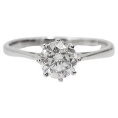 Bague solitaire contemporaine Majestic avec un diamant H/SI2 de 1,28 ct.