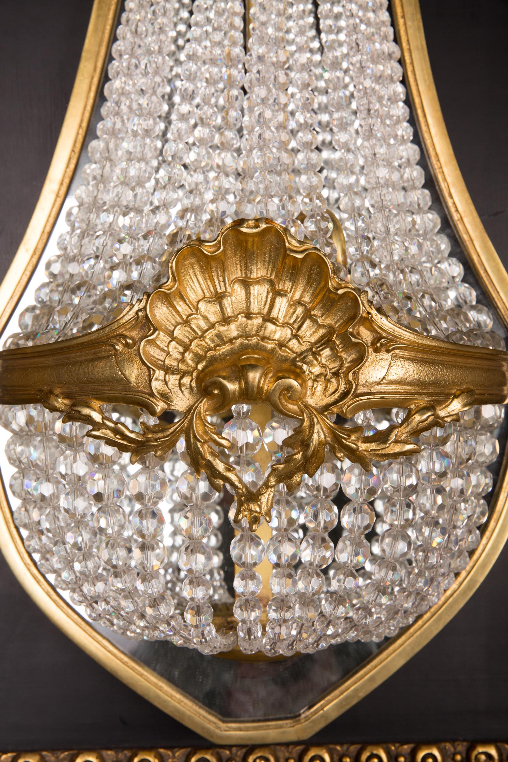 Majestic bronze Crystal Sconces Chandelier Wall Applique in Louis Seize Style 2