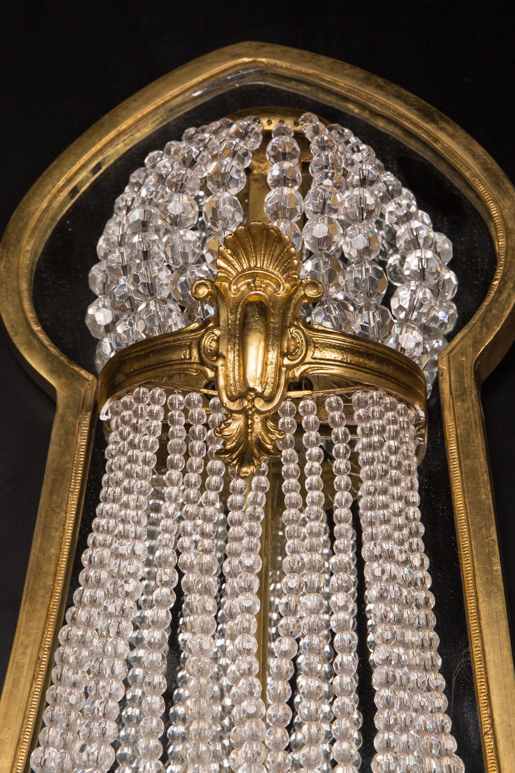 Majestic bronze Crystal Sconces Chandelier Wall Applique in Louis Seize Style 3