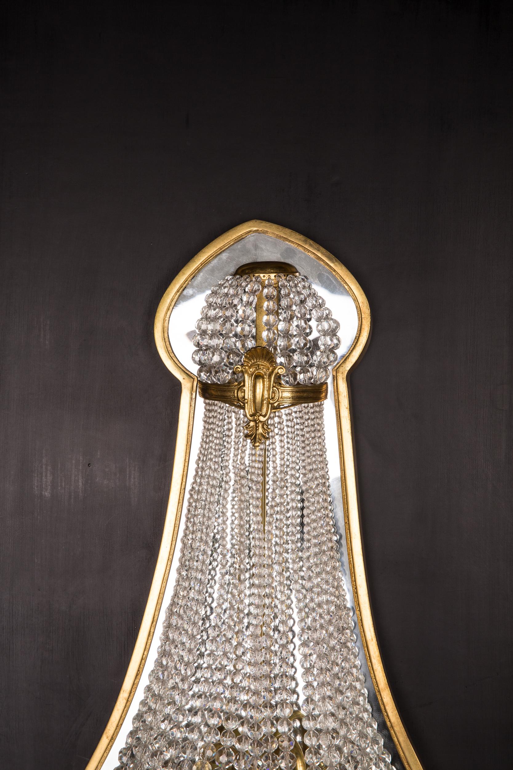 Bronzed Majestic bronze Crystal Sconces Chandelier Wall Applique in Louis Seize Style