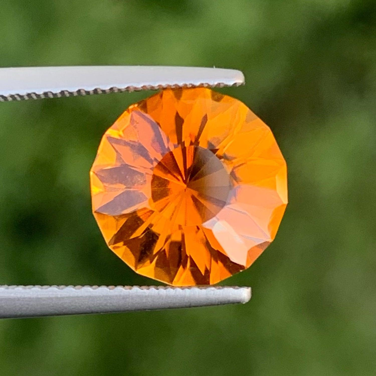 Taglio rotondo Pietra Citrino Naturale Taglio Maestoso 3,50 Carati Anello Citrino Scintillante Qualità AAA
