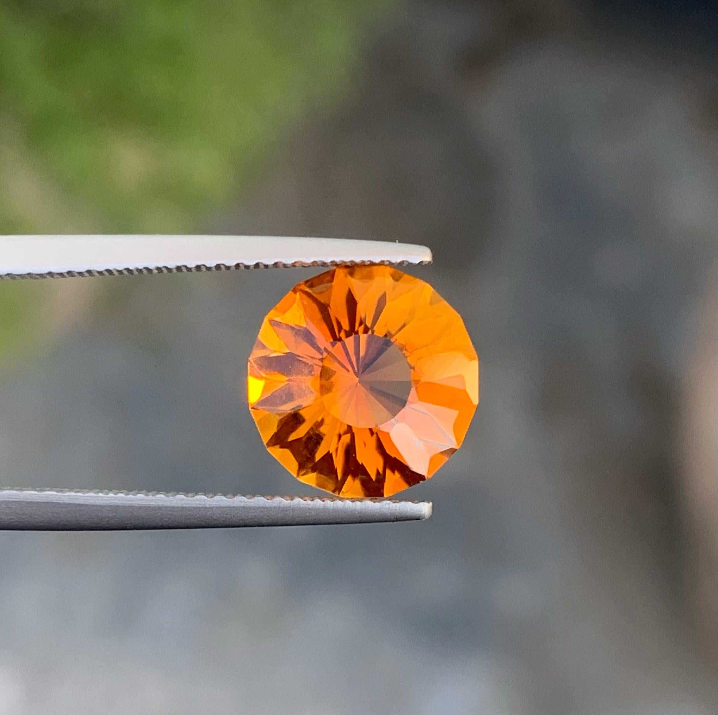 Pietra Citrino Naturale Taglio Maestoso 3,50 Carati Anello Citrino Scintillante Qualità AAA In condizioni Nuovo a Bangkok, TH
