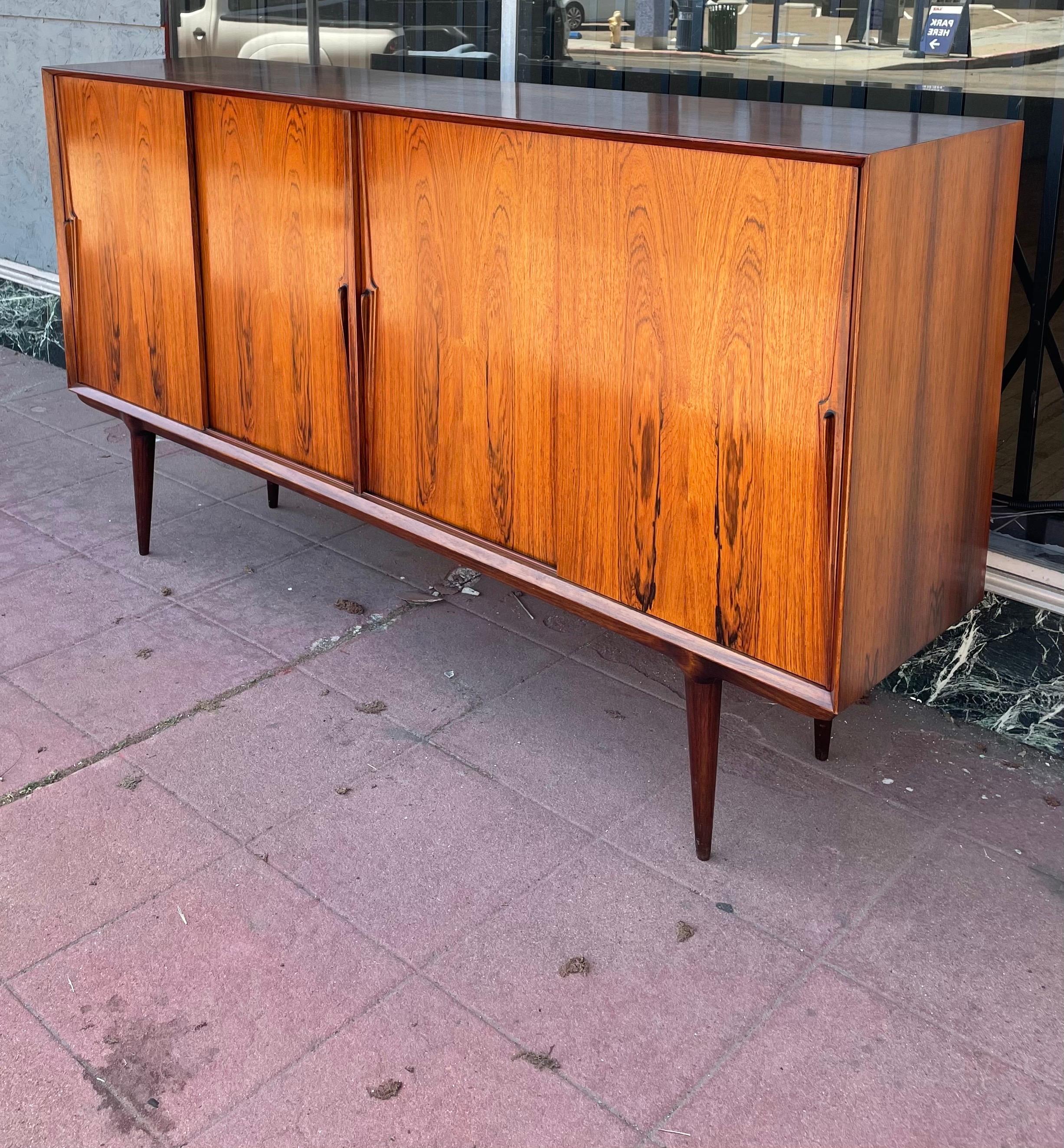 Scandinavian Modern Majestic Danish Modern Credenza by Omann Jun in Palisander