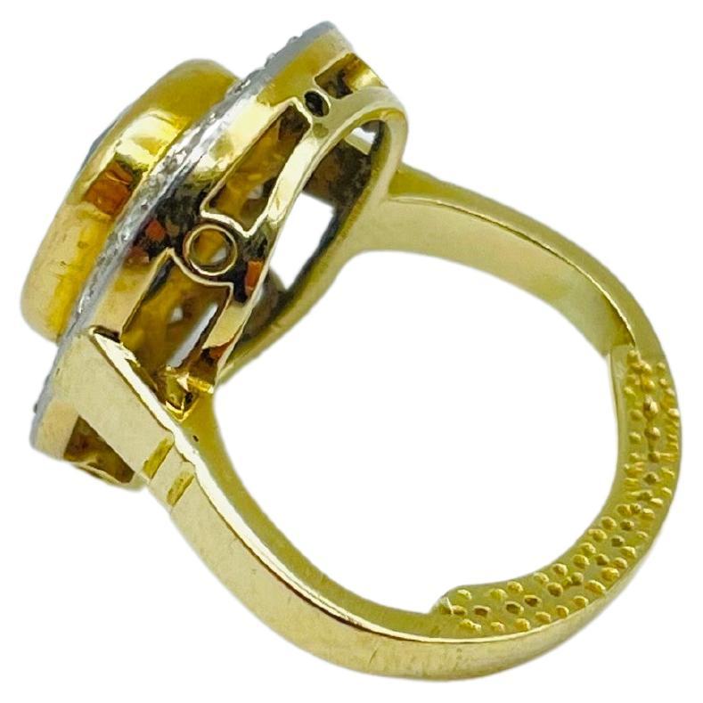 Aesthetic Movement Majestic Dark Blue Sapphire/Diamond Ring For Sale