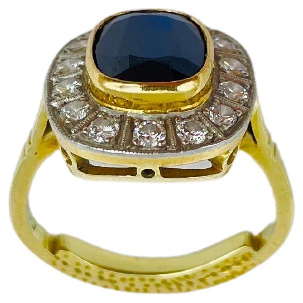 Majestätischer dunkelblauer Saphir/Diamant-Ring  im Angebot 2