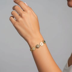 Majestic Diamond Pulsera de oro amarillo de 14 quilates (o 18 quilates bajo pedido) con colgante vintage