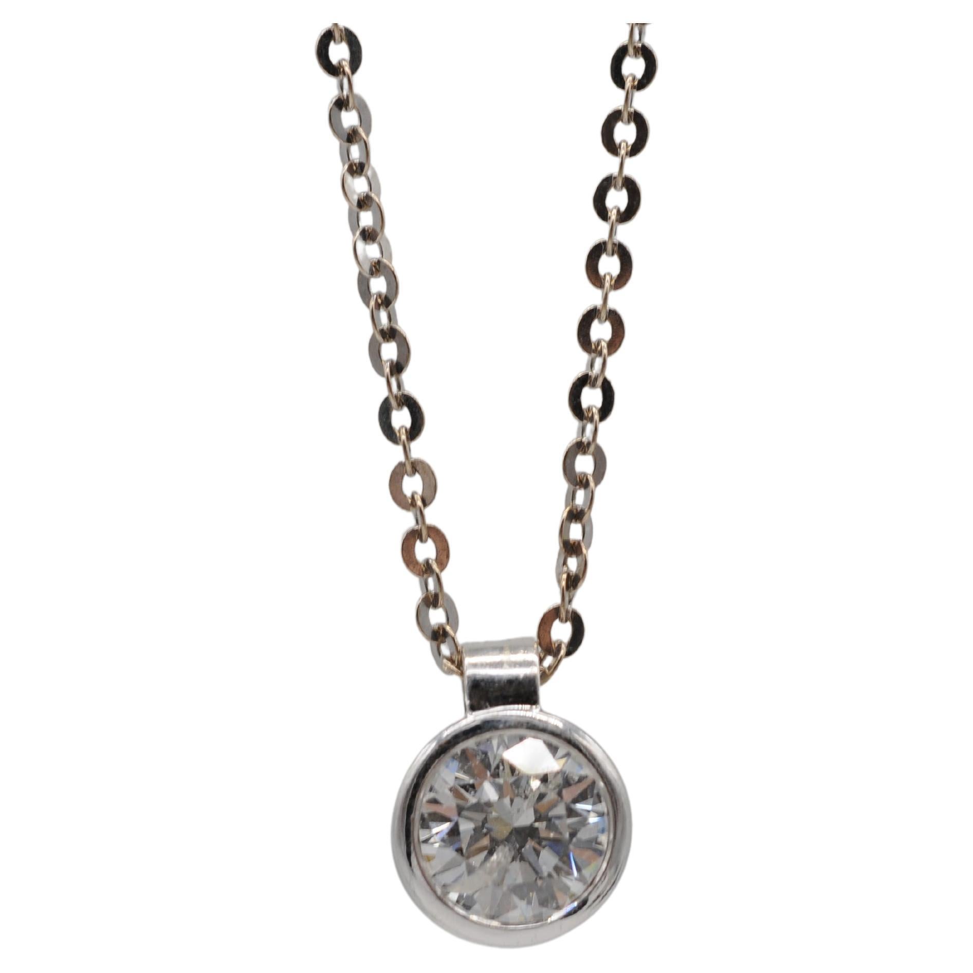 Femenino o masculino Collar de diamantes ca:1,5ct en oro blanco de 18k en venta