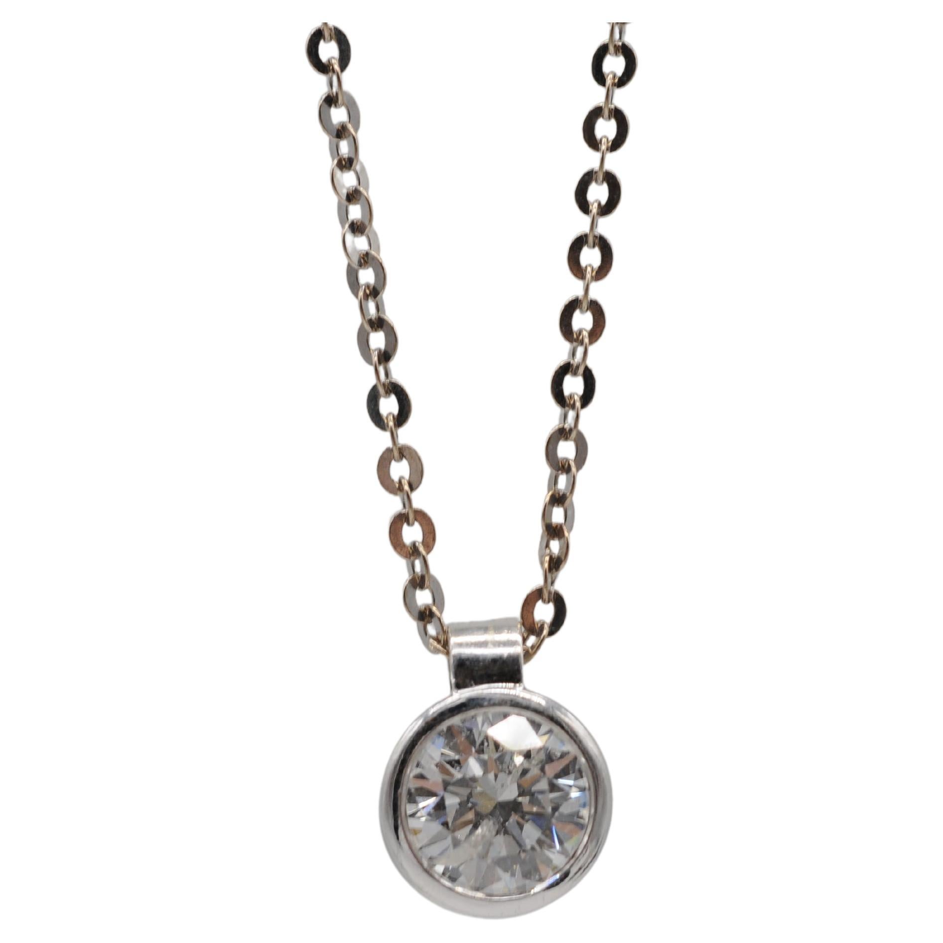  Collier diamant ca:1.5ct en or blanc 18k Unisexe en vente